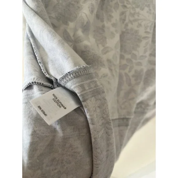 J. Jill Simply Supima Cotton tunic top medium floral 3/4 sleeve Boho casual - Picture 9 of 10